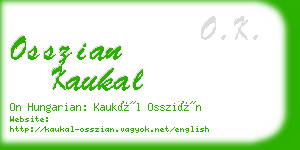 osszian kaukal business card